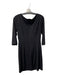 Larura Jefferies Size 10 Black Polyester Bateau 3/4 Sleeve Back Zip Dress Black / 10