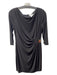 Larura Jefferies Size 10 Black Polyester Bateau 3/4 Sleeve Back Zip Dress Black / 10