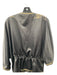 Cynthia Rowley Size L Black & Tan Polyester Open Front Self-Tie Crop Jacket Black & Tan / L