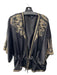 Cynthia Rowley Size L Black & Tan Polyester Open Front Self-Tie Crop Jacket Black & Tan / L