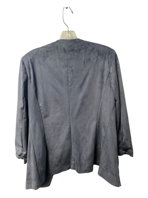 Tart Size S Gray Faux Suede Pockets Open Front Long Sleeve Jacket Gray / S