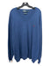 Polo Size 6XL Blue Wool Blend Solid V Neck Men's Sweater 6XL