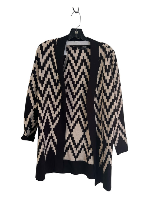 Cyrus Size S Black & Beige Missing Fabric Abstract Detail Long Sleeve Sweater Black & Beige / S