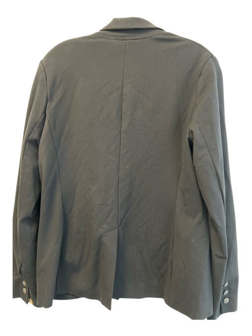 Drew Size Medium Black Viscose Blend Double Breast Deep V Pewter Buttons Blazer Black / Medium