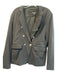 Drew Size Medium Black Viscose Blend Double Breast Deep V Pewter Buttons Blazer Black / Medium