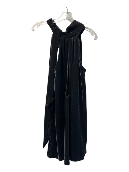 Poleci Size 2 Dark Gray Rayon Blend High Neck Tie at Neck Sleeveless Dress Dark Gray / 2