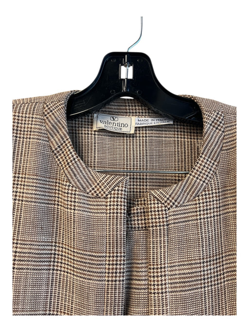 Valentino Size 8 Brown Beige & Tan No Fabric Tag Open Front Pockets Pants Suit Brown Beige & Tan / 8