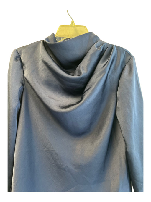 C/Meo Collective Size M Navy Blue Satin Long Sleeve high neck Top Navy Blue / M
