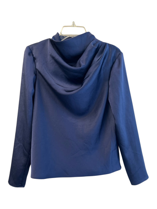 C/Meo Collective Size M Navy Blue Satin Long Sleeve high neck Top Navy Blue / M