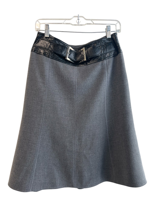 Tribal Size 2 Grey Wool Attached Belt Knee Length Side Zip Dress Grey / 2