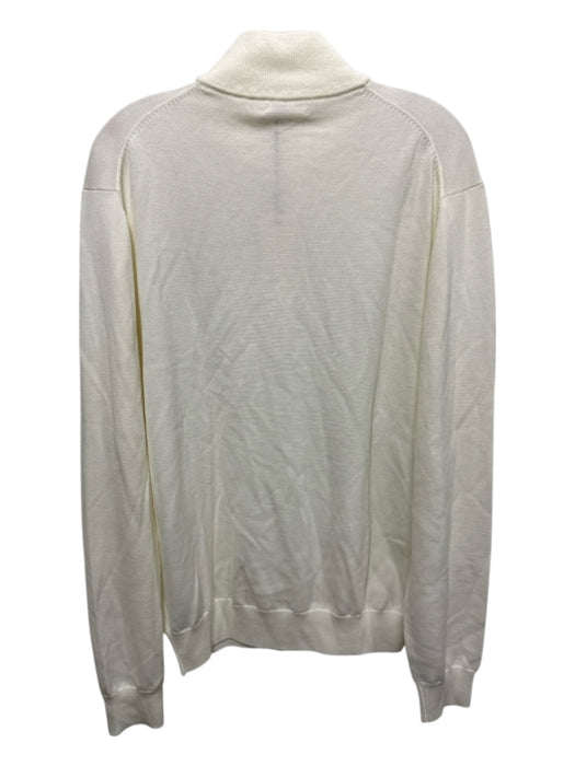 Suitsupply NWT Size XL Cream Merino Wool Solid Quarter Zip Men's Sweater Cream / XL