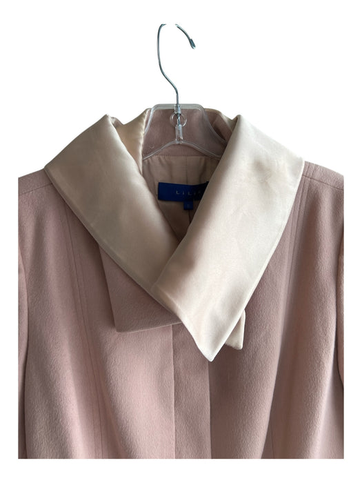 Liliu Size 6 Pale Pink Wool Blend Silk Collar Front Zip Pockets Jacket Pale Pink / 6