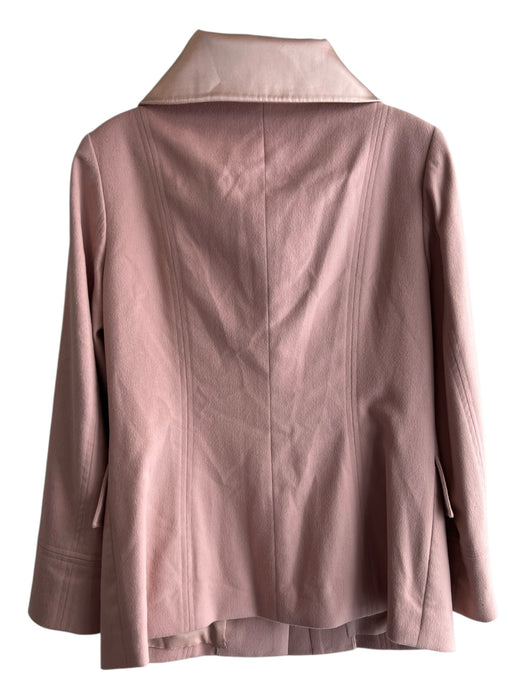 Liliu Size 6 Pale Pink Wool Blend Silk Collar Front Zip Pockets Jacket Pale Pink / 6