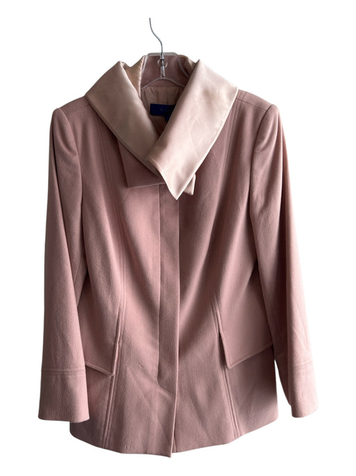 Liliu Size 6 Pale Pink Wool Blend Silk Collar Front Zip Pockets Jacket Pale Pink / 6