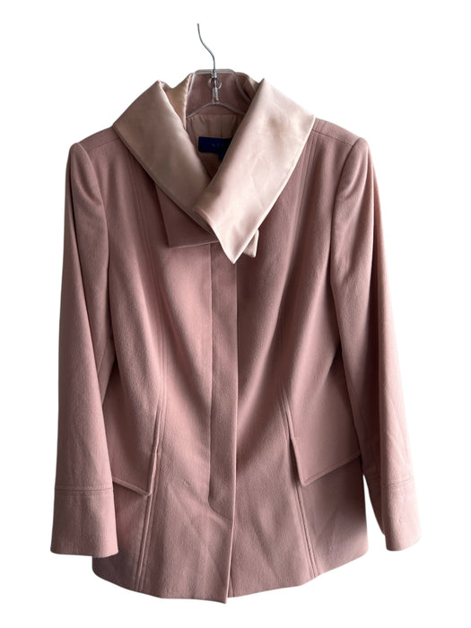 Liliu Size 6 Pale Pink Wool Blend Silk Collar Front Zip Pockets Jacket Pale Pink / 6