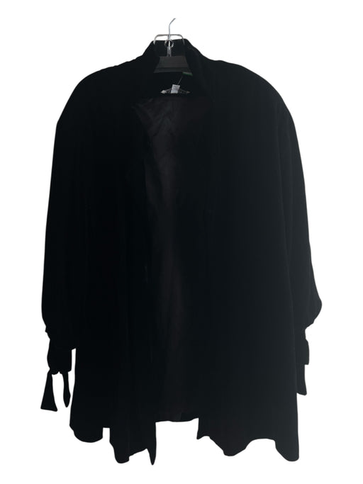Victor Costa Size 42 Black Rayon Blend Long Draped Sleeve tie at wrist Coat Black / 42