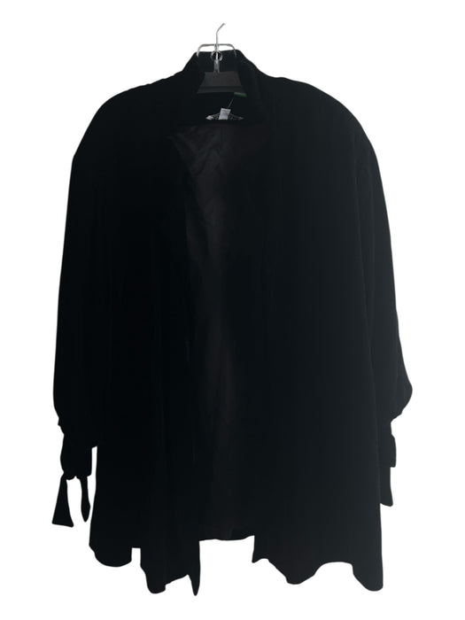 Victor Costa Size 42 Black Rayon Blend Long Draped Sleeve tie at wrist Coat Black / 42