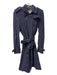Burberry Size 6 Navy Cotton Eyelet Belt Pockets Trench Coat Navy / 6