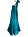Blush Size 0 Teal Green Polyester One Shoulder Side Zip Bow Detail slit Gown Teal Green / 0