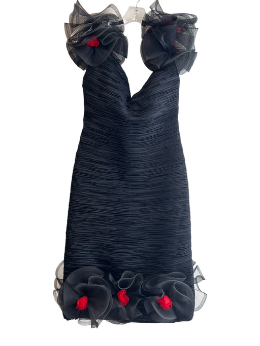 Cache Size Est XS Black No Fabric Tag Sleeveless Statement Bow Body Con Gown Black / Est XS