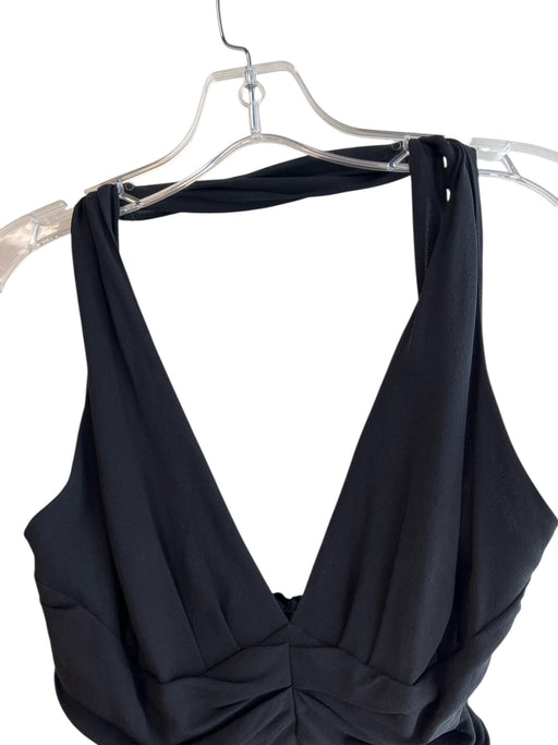 Moschino Size 6 Black Side Zip Draped Front Sleeveless Halter Gown Black / 6
