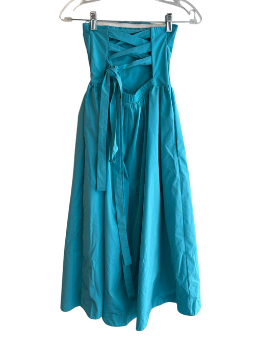 Amanda Uprichard Size XS Aqua Blue Polyester Lined Strapless Side Zip Dress Aqua Blue / XS