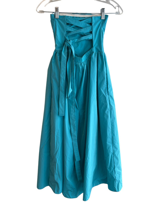 Amanda Uprichard Size XS Aqua Blue Polyester Lined Strapless Side Zip Dress Aqua Blue / XS