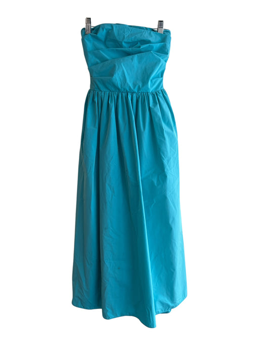 Amanda Uprichard Size XS Aqua Blue Polyester Lined Strapless Side Zip Dress  — Labels Resale Boutique