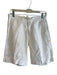 120% Lino Size 40 White Linen Zip Fly Drawstring Pockets Mid Thigh Shorts White / 40