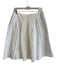 Lida Baday Size 8 White Cotton Blend Attached Belt Zip Detail Large Pleat Skirt White / 8