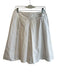 Lida Baday Size 8 White Cotton Blend Attached Belt Zip Detail Large Pleat Skirt White / 8