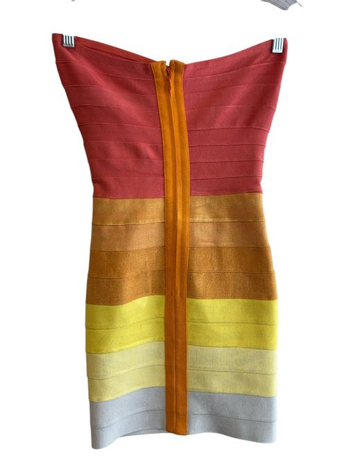 Etincelle Size 1 Orange, Gold & Yellow Viscose Blend Tiered Strapless Dress Orange, Gold & Yellow / 1