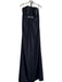Thierry Muggler Size 44 Black Poly Blend Strapless Back Zip Leather Detail Gown Black / 44