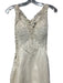 Allure Bridal Size Est XS/S Champagne Satin & Lace Back Button Sleeveless Gown Champagne / Est XS/S