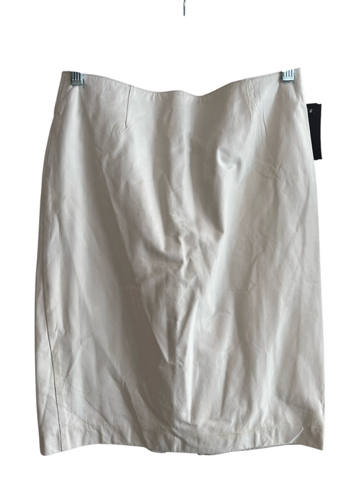 Blumera Size Small White Lamb leather Lined Back Zip Pencil Knee length Skirt White / Small