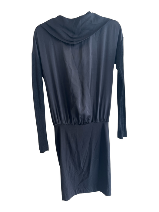LA't by L'Agence Size Small Black Silk Viscose Draped neck Long Sleeve Dress Black / Small