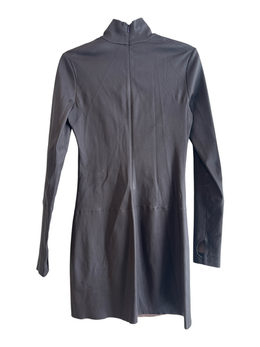 Helmut Lang Size 6 Dark Brown Lamb leather Long Sleeve Standing Collar Dress Dark Brown / 6