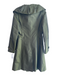 Badgley Mischka Green Polyester Belted Ruffle Collar Single Breasted Trenchcoat Green / Est M