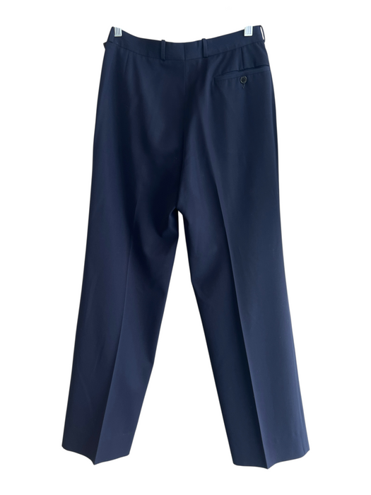 G. Gucci Size 44 Navy Wool Front Pleat Zip Fly Straight Cut Trouser Pants Navy / 44