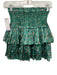 Reset Size S Green & Multi Polyester Floral Tiered Smocked Waist Skirt Green & Multi / S