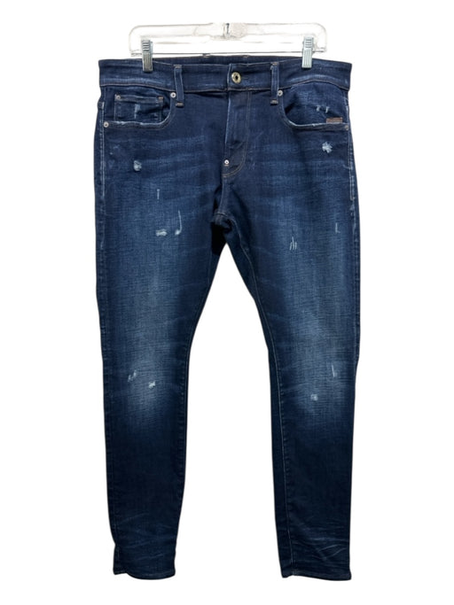 G Star Size 36 medium dark wash Cotton Blend Distressed Jean Slim Men's Pants medium dark wash / 36