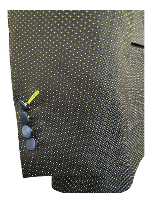 Robert Graham Navy & Green Polyester Blend Dots Dinner Jacket Men's Blazer Navy & Green / 44