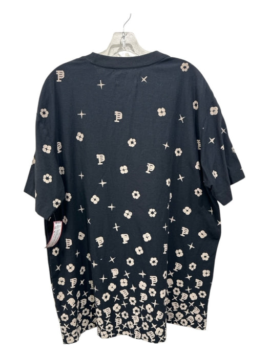 Purple - Brand Size XL Black & Tan Cotton logo T Shirt Men's Short Sleeve Black & Tan / XL