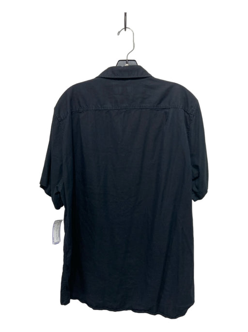 Buck Mason Size XL Black Cotton Blend Solid Button Down Men's Short Sleeve XL