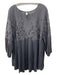 Deletta Size XL Black Rayon Embroidered Lazer Cut 3/4 Puff Sleeve Top Black / XL