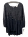 Deletta Size XL Black Rayon Embroidered Lazer Cut 3/4 Puff Sleeve Top Black / XL