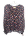 Love The Label Size XL Navy Blue, Red, Multi Viscose Long Sleeve Floral Top Navy Blue, Red, Multi / XL