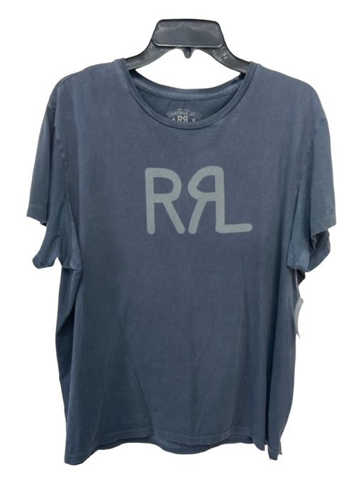 RRL Size XL Grey Cotton logo Men's Short Sleeve XL