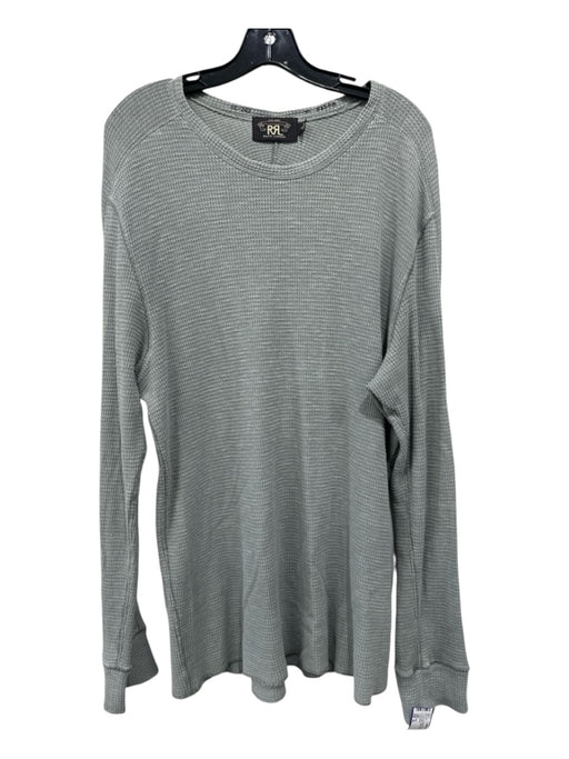 RRL Size XL Gray Cotton Waffle Thermal Men's Long Sleeve Shirt Gray / XL