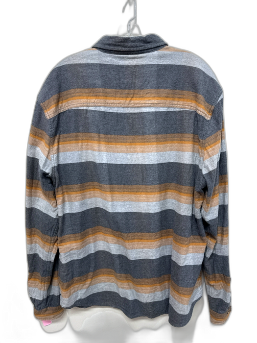 Life After Denim Size XL Gray & Orange Cotton Plaid Men's Long Sleeve Shirt Gray & Orange / XL